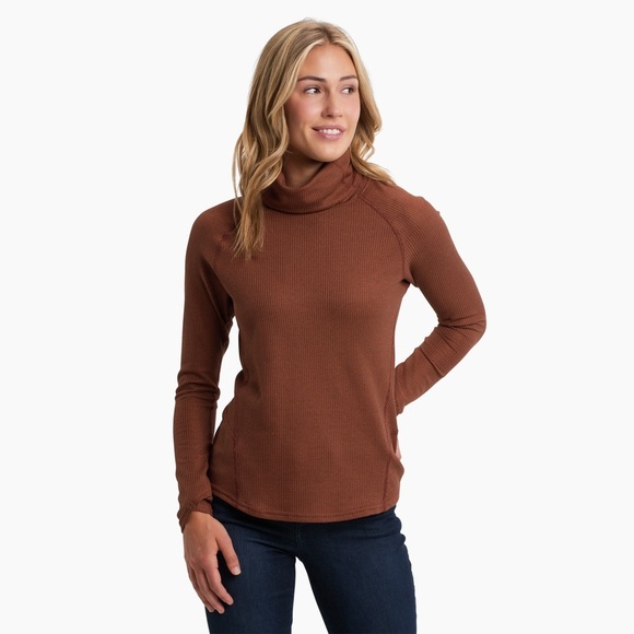 KÜHL | Petra Turtleneck Waffle Knit Long Sleeve in Mocha - Picture 1 of 15